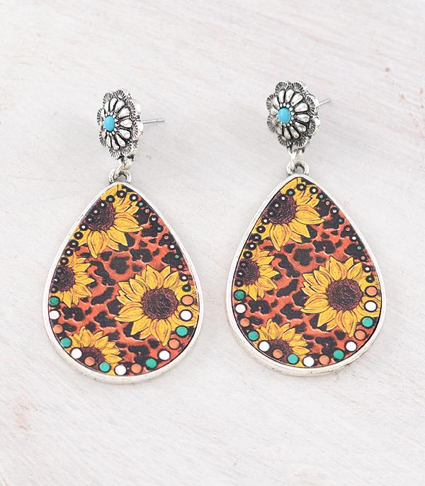 New Arrival :: Wholesale Sunflower Concho Post Earrings