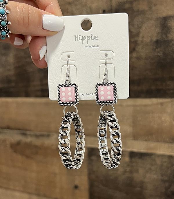 WHAT'S NEW :: Wholesale Western Dice Hoop Earrings