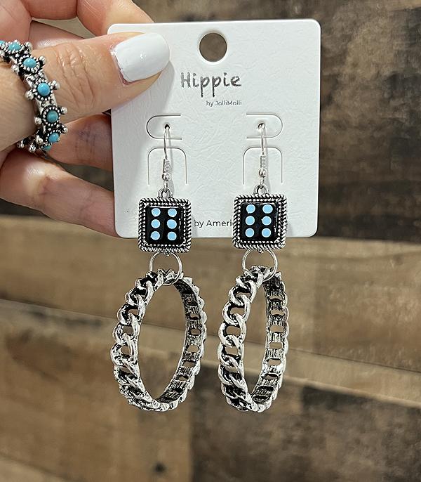 WHAT'S NEW :: Wholesale Western Dice Hoop Earrings