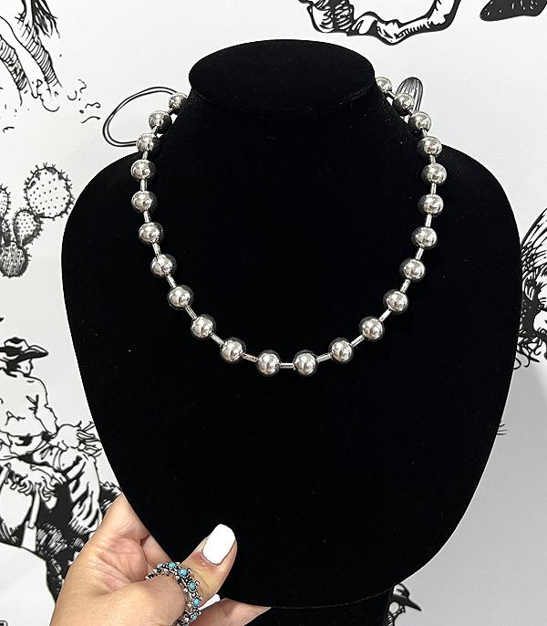 NECKLACES :: WESTERN TREND :: Wholesale Silver Ball Bead Necklace