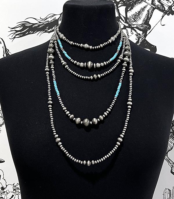 New Arrival :: Wholesale Western Navajo Pearl Layered Necklace