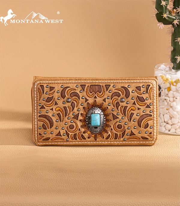 MONTANAWEST BAGS :: MENS WALLETS I SMALL ACCESSORIES :: Wholesale Montana West Turquoise Concho Wallet