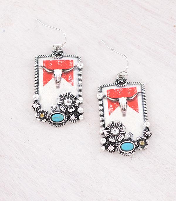 WHAT'S NEW :: Wholesale Western Cow Skull Earrings