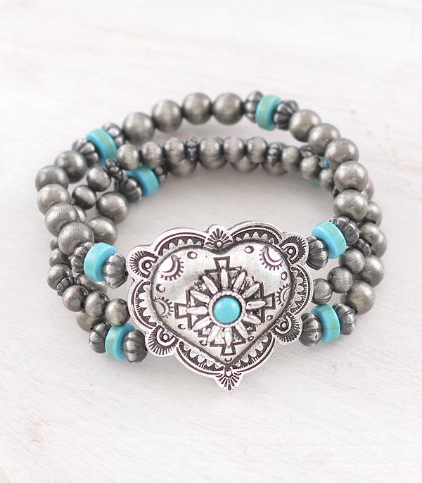 New Arrival :: Wholesale Heart Concho Navajo Pearl Bracelet