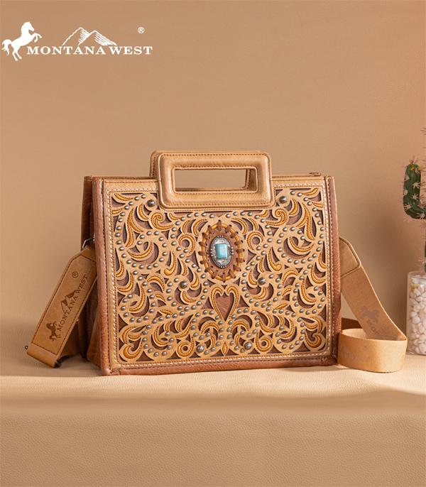 MONTANAWEST BAGS :: WESTERN PURSES :: Wholesale Montana West Cut-Out Tote Crossbody Bag