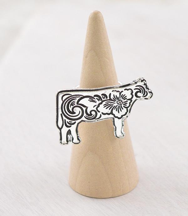 New Arrival :: Wholesale Floral Tooling Cow Ring