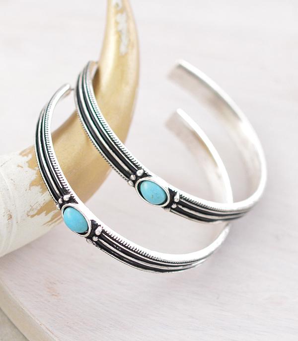 New Arrival :: Wholesale Western Turquoise Large Hoop Earrings