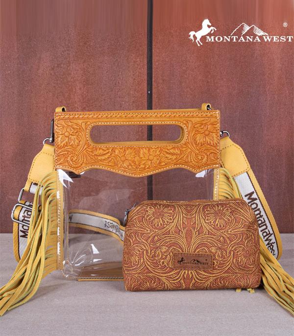 MONTANAWEST BAGS :: WESTERN PURSES :: Wholesale Montana West Fringe Clear Crossbody Bag