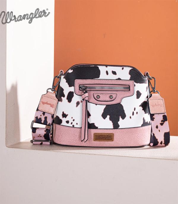 MONTANAWEST BAGS :: CROSSBODY BAGS :: Wholesale Wrangler Cow Print Crossbody Bag