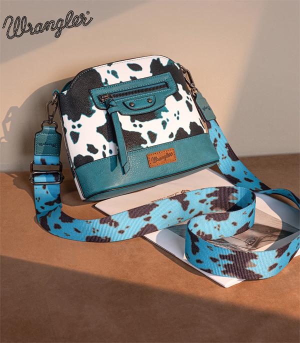 MONTANAWEST BAGS :: CROSSBODY BAGS :: Wholesale Wrangler Cow Print Crossbody Bag