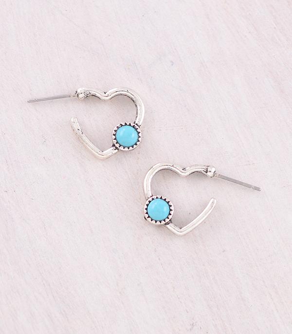 EARRINGS :: HOOP EARRINGS :: Wholesale Western Heart Mini Hoop Earrings