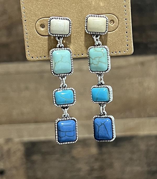WHAT'S NEW :: Wholesale Western Chiclet Stone Earrings