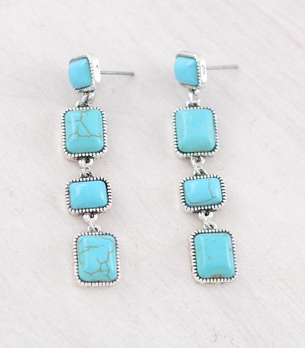 WHAT'S NEW :: Wholesale Western Chiclet Stone Earrings