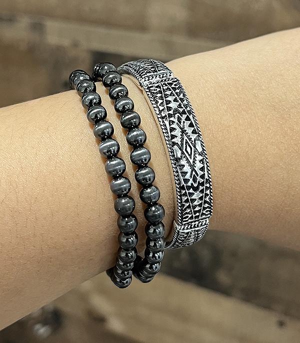 BRACELETS :: STRETCH-BEAD :: Wholesale Aztec Navajo Pearl Bracelet Set
