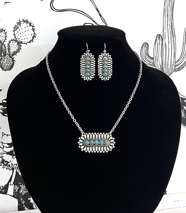 NECKLACES :: WESTERN TREND :: Wholesale Western Concho Bar Necklace Set