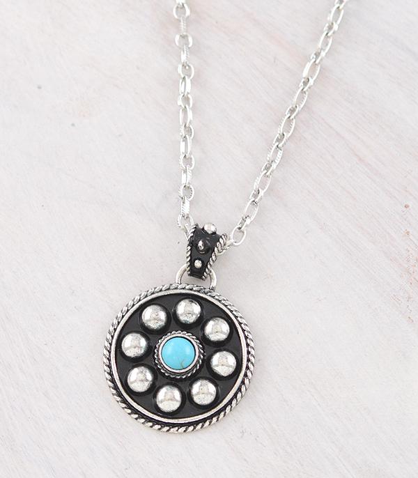 NECKLACES :: WESTERN TREND :: Wholesale Round Turquoise Concho Necklace