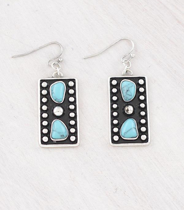 EARRINGS :: WESTERN HOOK EARRINGS :: Wholesale Turquoise Concho Dangle Earrings
