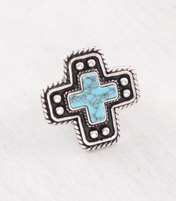WHAT'S NEW :: Wholesale Western Turquoise Cross Concho Ring